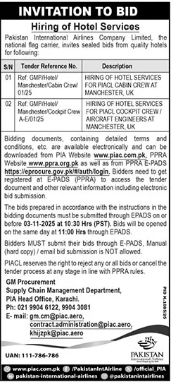 Pakistan International Airlines Karachi Tender Notice